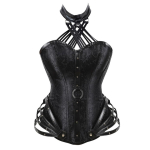 Gootiline strapless halter k&uuml;lgmise lukuga tihe steampunk v&ouml;&ouml;treening korsett 6XL must