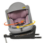 Jovikids 360 kraadi p&ouml;&ouml;rlev lasteistme ISOFIX-i ja i-Size'iga, 40-150cm (S&uuml;nnist 12. eluaastani) Lapse seljaga s&otilde;idusuunas turvatool reguleeritava seljatoe ja eemaldatava varikatusega 53 x 46 x 64 cm