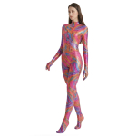 Naiste L&auml;ikiv Metallik Leopard Madu Nahk Zentai Kehakost&uuml;&uuml;m K&otilde;rge Venivusega Lycra Seksikas Cosplay Kost&uuml;&uuml;m Jooga Ujumisriided L brown
