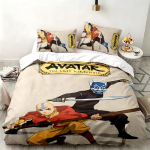 Avatar The Last Airbender 3-osaline komplekt T&auml;iuslik magamistoa jaoks Mugav voodipesukomplekt sisaldab tekikotti ja kahte padjap&uuml;&uuml;ri Ideaalne s&uuml;nnip&auml;evaks v&otilde;i J&otilde;uludeks 135cmx200cm beige