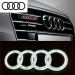 4D &uuml;mbertehtud LED-lamp auto esiv&otilde;re pagasiruumim&auml;rk AUDI A3 A4 A5 A6 A7 A8 S3 S4 S5 S6 S7 Q3 Q5 Q7 TT kaunistustarvikud 28.5x9.9cm must valge v&auml;rv