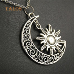 Unisex Vintage Sun Moon ripats metallist kett kaelakee ehted amuletid rippuv nipsasju