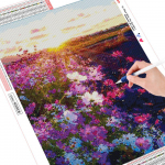 T&auml;is&uuml;mmargune teemantmaal 5D maastik Pilt kivist teemanttikandist 20X30