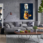 Teemantmaal Ristpistes Kutsikas Peegeldab Koerte Kodukaunistus T&auml;ielik Rhinestone 5D Teemanttikandid 20X30CM