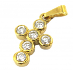 Les Tr&eacute;sors De Lily [D9513] - Pendentif Plaqu&eacute; Or 'Croix' kuld