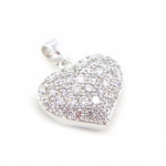 Les Tr&eacute;sors De Lily [G1074] - Pendentif Argent 'Coeur Sublissima' blanc valge