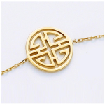 Les Tr&eacute;sors De Lily [J0159] - Bracelet Plaqu&eacute; Or 'Fengshui' dor&eacute; - 15 mm kuld