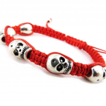 Les Tr&eacute;sors De Lily [J3615] - Bracelet cr&eacute;ateur shambhala 'T&ecirc;te de Mort' acajou oranž