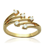 Bague Plaqu&eacute; Or 'D&eacute;esse' Blanc dor&eacute; - 18x12 mm 52 valge