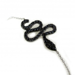 Les Tr&eacute;sors De Lily [K9506] - Bracelet Argent 'Tentation' noir must