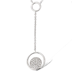 Les Tr&eacute;sors De Lily [L7415] - Collier Argent 'Sissi' blanc argent&eacute; (rhodi&eacute;) - 48x12 mm valge