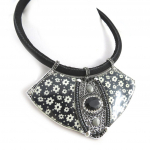 Les Tr&eacute;sors De Lily [N0952] - Collier Cr&eacute;ateur 'Altai' noir gris must