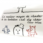 Les Tr&eacute;sors De Lily [L5451] - Planche de stickers 'Proverbes' Le meilleur moyen . . . . . Tentation . . . - Oscar Wilde (50x70 cm) mitmev&auml;rviline