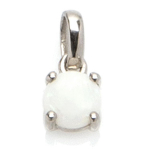 Les Tr&eacute;sors De Lily [R0832] - K&auml;sit&ouml;&ouml;na valmistatud h&otilde;bedast ripats  Goddess Opal  h&otilde;bevalge (roodiumiga kaetud) - 5 mm valge