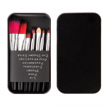 7 tk meigipintslite komplekt, kaasaskantav kosmeetiline pehmete harjastega jumestuspuudriga meigipintslite komplekt karbiga OPP bag roosa