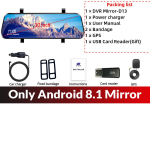 E-ACE auto DVR 10 tolli tahavaate peegel FHD armatuurkaamera 4G GPS autokaamera Auto registripidaja Wifi ADAS koos tahavaatekaameraga No TF Card