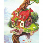 Teemant k&auml;sitsi valmistatud kodukaunistused tikandid mosaiik puumaja k&auml;sit&ouml;&ouml; ristpistekomplektid 5d iseteemantmaaling 20X30CM