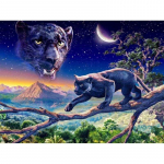 5D Teemantmaaling &Ouml;ine Panther Teemanttikandid Ristpistes Kodukaunistus K&auml;sitsi valmistatud kingitused Round 20x30cm