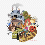 Ghibli tegelasmontaaž Ghibli muuseumi stuudio Ghibli triikimisplaastrid r&otilde;ivaste jaoks. Aplikatsioonid Kleebised riietel Kuumustundlik kohandatud plaaster