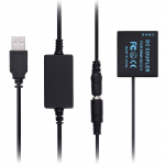 Andoer DMW-DCC11 USB-toitekomplekti alalisvoolu&uuml;henduse t&uuml;hipatarei DMW-BLG10/BLE9 aku asendamine USB-ga must