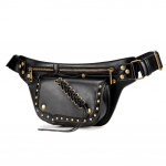 Johnature Steampunk naiste v&ouml;&ouml;kott Mobiiltelefon V&auml;ikesed &otilde;lakotid Moodne Rivet Moto & Biker Outdoor Messenger Bag must