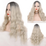 Roosa pika lainelise keskmise osaga juukseparukas Cosplay naturaalne kuumakindel s&uuml;nteetiline parukas naistele 28inch