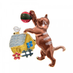 Blucome Lovely Animal Kitten Pross naistele Meeste &uuml;likond Hijab Pins J&otilde;ulukingitus punane