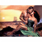 5D DIY t&auml;ispuurimise &uuml;mmargune teemantmaal  Seksikas armastaja  kodukaunistus Full Round 20x25CM