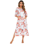 Bright Deer Naiste T&otilde;mblukuga Rasedatemantel 3/4 Varrukatega Pikad Haigla S&uuml;nnitus- ja s&uuml;nnituskleit Imetamise &ouml;&ouml;s&auml;rgid Maja Hommikumantel Lamamistool Magamisriided XL roosa