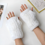 Uued naiste 100% ehtsast ehtsast kootud rexi j&auml;nese karusnahast labakindad talvesoojad daamile p&auml;ris karusnahast s&otilde;rmedeta kindad K&auml;sitsi valmistatud kootud karusnahast labakindad 02