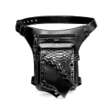 Punk stiilis v&ouml;&ouml;kott naistele Crossbody Messenger kotid K&auml;ekott puusakott Must nahast vintage neet jalakott must