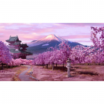 5D DIY Teemantmaal Roosa Sakura Maastiku Teemanttikandid T&auml;ismosaiigikomplektid Ristpistes Kodukaunistus K&auml;sitsi valmistatud kingitused Round 20x30cm