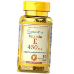 E-vitamiin, alfa-tokoferool, vitamiin E-450, puritan's Pride 50 geelkapslit (36367090) 50softgels