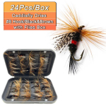 8/16/24 tk Putukad K&auml;rbsed K&auml;rbsep&uuml;&uuml;k Landid Dragonfly Topwater Bait Kuivk&auml;rbsed Forell Kunstlik v&auml;nt konks putukate lant 24Pcs with Flies Box