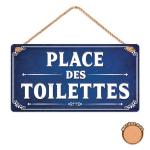 Les Tr&eacute;sors De Lily [R2116] &ndash; puidust tahvel &bdquo;Place des Toilettes&rdquo;, sinine &ndash; 20x10. 5 cm sinine