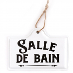 Les Tr&eacute;sors De Lily [R5085] - Metallist tahvel  vannituba  valge must - 18x12 cm valge