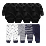8 tk. vasts&uuml;ndinud beebipoiste t&uuml;drukute r&otilde;ivakomplekt puuvillased multifilmitr&uuml;kised pikkade varrukatega bodi ja p&uuml;ksid, imikute riidekomplektid 0-3Months