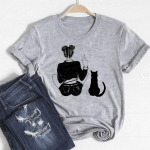 T-s&auml;rk Moodne T-s&auml;rk kass Lemmikloom Armas stiil 90-ndate armsad riided vabaaja l&uuml;hikeste varrukatega naiste prinditud naiste graafiline T-s&auml;rk S