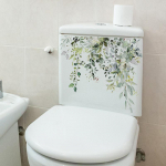 Rohelised taimelehed Seinakleebis Vannituba WC Decor Elutoa Kapp Kodu