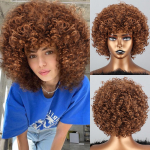 MISSQUEEN Black Afro Kinky lokkis s&uuml;nteetiline parukas, l&uuml;hike s&uuml;nteetiline tukkidega, kuumakindel kiust s&uuml;nteetiline parukas Aafrika igap&auml;evaseks kasutamiseks 25cm