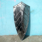 Keskaegne lehtede disain teravdatud kilp Lerp Re-Enactment Cosplay k&uuml;ttekilp Funktsionaalne armor Knight Battle Shield K&auml;sitsi valmistatud