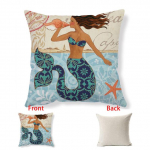 Mereloomade linane padjap&uuml;&uuml;r Laste maalimine tr&uuml;kitud padjakattega 45x45cm j&otilde;ulud kodukaunistusega diivan Monstera padjakatted 45x45cm