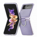 Luksuslik nahast tekstuuriga silikoonkate Samsung Galaxy Z Flip 4 Zflip4 Zflip 4 Filp4 5g 2022 telefoni kaitsekestale 6,7 tolli For Samsung Z Flip4 helelilla v&auml;rv