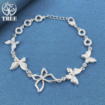 925 h&otilde;bedast viie liblika ketiga k&auml;ev&otilde;ru ehted 20cm