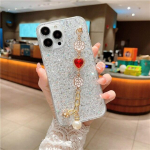 Flash Glitter Diamond k&auml;ev&otilde;ru &uuml;mbris iPhone 14 11 12 Pro 13 XR XS Max 7 8 Plus SE / Samsung S22 S21 S20 A12 A22 A32 A52 A13 A23 A53 / Redmi 9 9A 9C 9T jaoks For iPhone 14 Plus valge