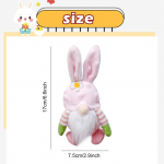 Easter Bunny Gnome Doll Kootud kangast K&auml;sitsi valmistatud nukk Lihav&otilde;ttep&uuml;hade Dekoratsioon 2023 Kevadine rippuv j&auml;nese kaunistused Lastele kingitus Kodukaunistus HMM roosa