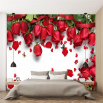 Roosi lilleline tapeet Elutoa Magamistoa Pulmatoa Sisustus Taust Luksuslik lilleline lilleline seinamaaling 200 cm(W) x 140 cm(H)