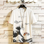 Naljakas Animeprint Suurem&otilde;&otilde;tmeline Meeste T-s&auml;rk Hip-Hop Puuvillane O-kaelusega T-s&auml;rk Suvine Jaapani meeste p&otilde;hjuslikud T-s&auml;rgid 5XL Moodsad lahtised s&auml;rgid L valge