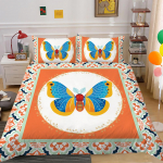 3D digitaalprinditud liblikamustriga voodipesukomplekt, magamistoa teki- ja padjap&uuml;&uuml;riga voodipesukomplekt, AU/EU/US t&auml;issuuruses kodukaunistus Baby 100x135cm