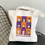 Shopper Outlander tegelased ikoonid kott Harajuku naiste ostukott L&otilde;uend Ostekott t&uuml;drukute k&auml;ekott Kandekott &Otilde;lakott naiste kott 24*26cm